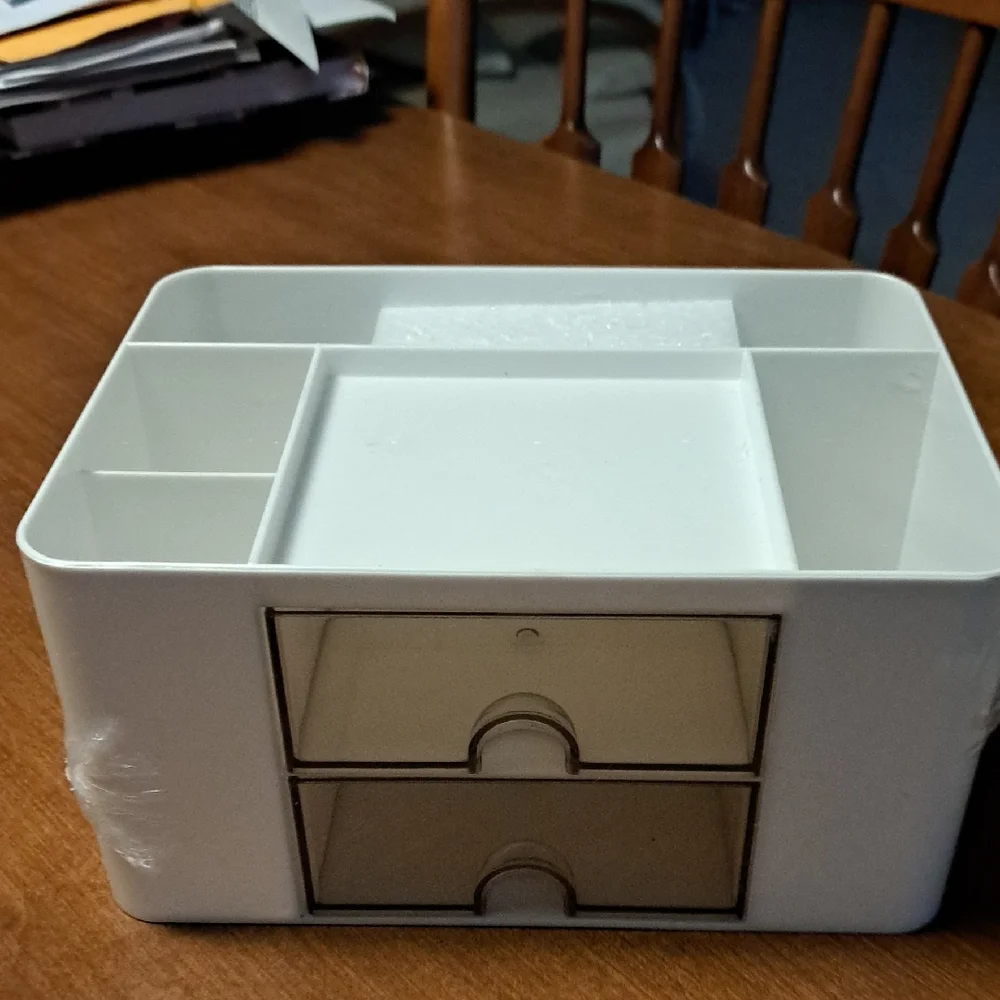 White Storage Organizer with Drawers